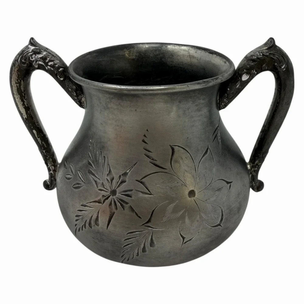Westminster CMC B14 Heavy Silver Plate Teapot Sugar Bowl‎ Tarnished
